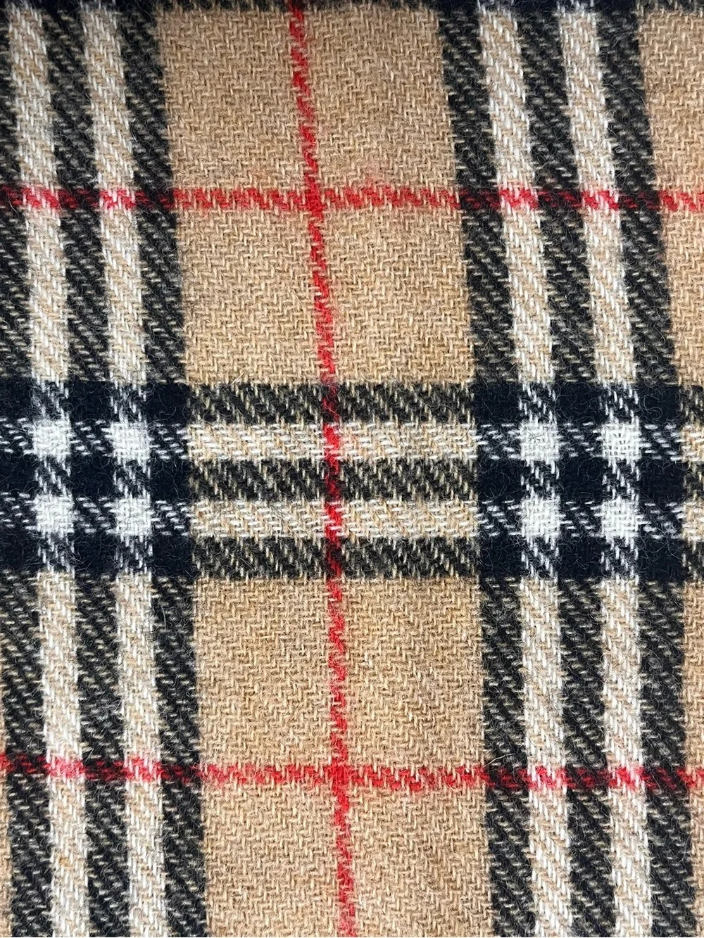 Vintage Burberrys Nova Check Scarf Scottish Wool Fringe Classic Preppy Fall